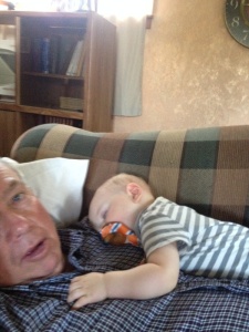 i'm fairly certain this is my dad's first "selfie" - he was so proud of being able nap with Jackson. 